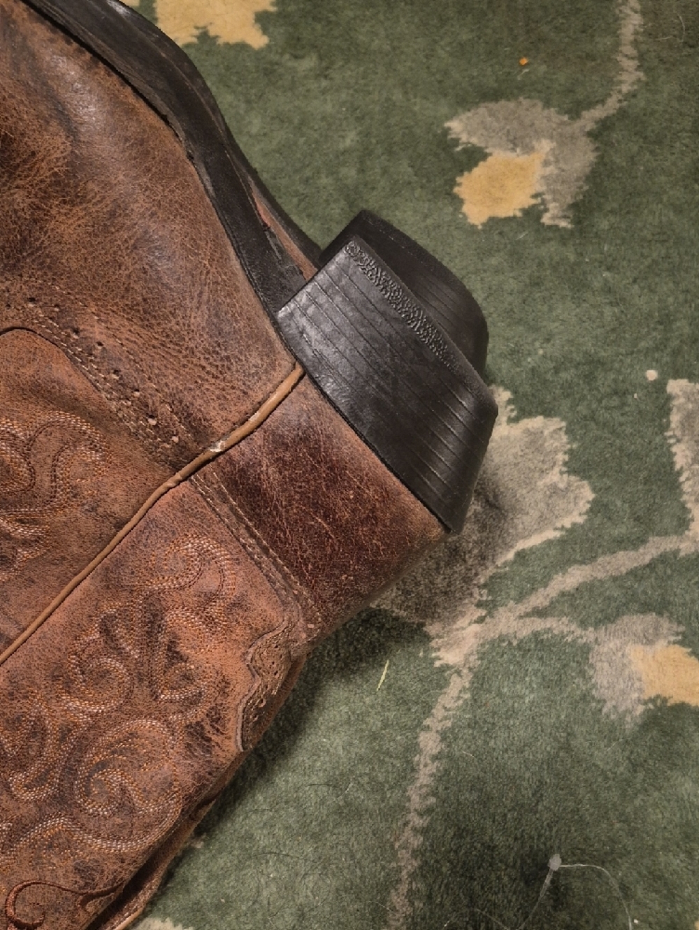 Justin Boots Brown Leather Western Cowboy Boots - Picture 5 of 12